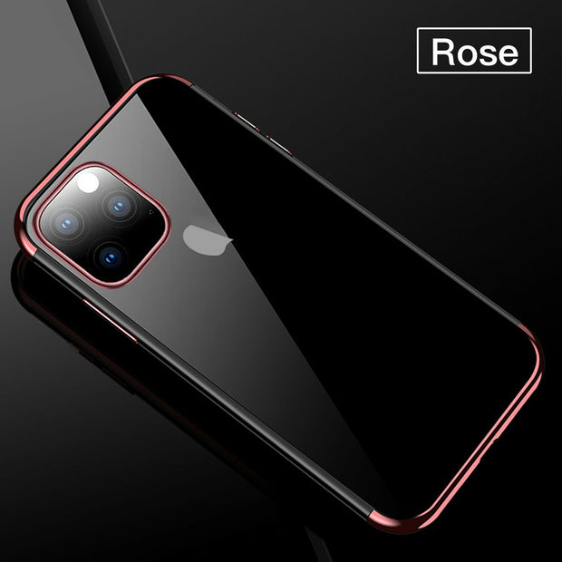 For iPhone 12 Mini 5.4” Plating TPU Slim Clear Soft Case Cover