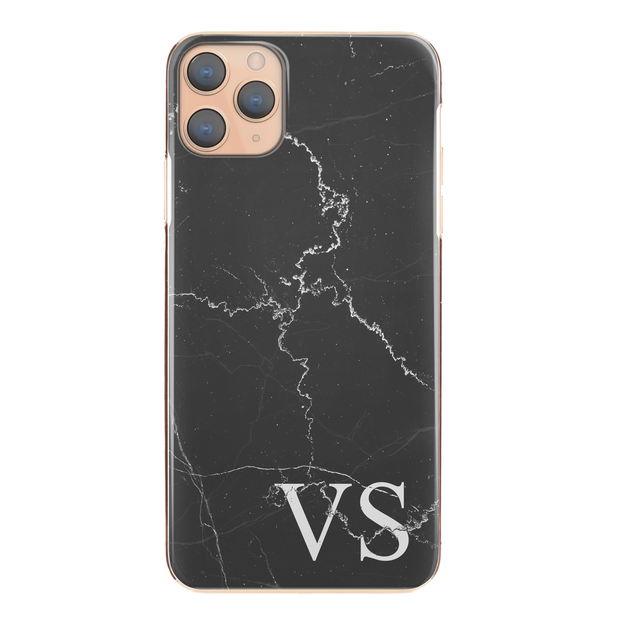 Personalised Phone Case For Apple iPhone 11 Initial Marble Hard Cover