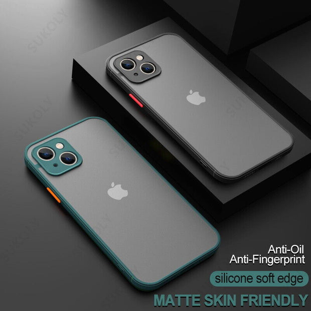 Case For iPhone 14 Max Clear Matte Shockproof Acrylic Hard Cover