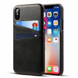 iPhone XR Luxury Leather Back Case Card Holder Phone Cover