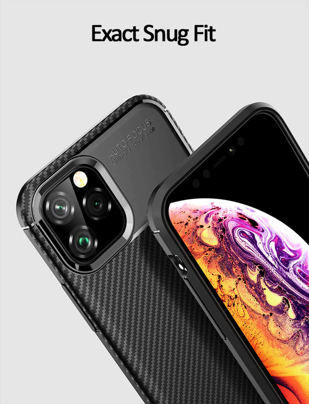 Shockproof Silicone Carbon Fiber Fibre Case Cover For Apple iPhone 11 Pro Max