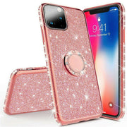 For iPhone 13 Bling Case Slim TPU Ring Holder Stand Cover