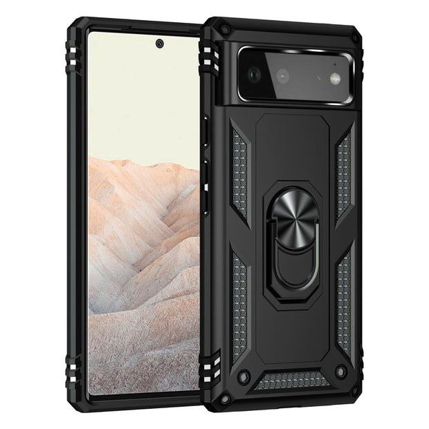 For Google Pixel 7 5G Case, Slim Ring Armor Shockproof Stand Phone Cover