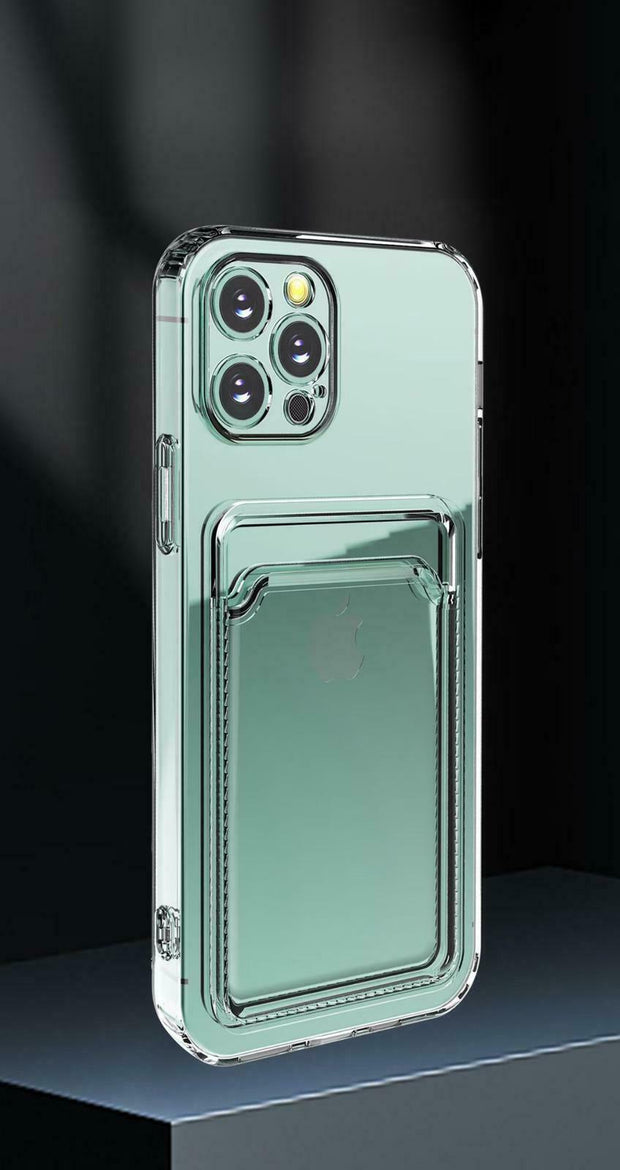 Clear Case With Card Slot Holder For iPhone 14