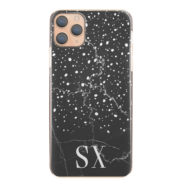 Personalised Phone Case For Apple iPhone 14 Max  Initial Marble Hard Cover