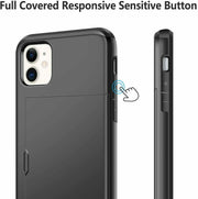 For iPhone 13 Shockproof Card Holder Wallet Cover Case
