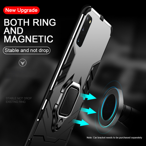 Samsung Galaxy S23 Ultra Rugged Armor Shockproof Ring Stand Case Cover