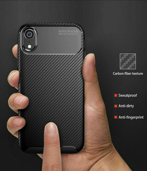 Apple Iphone Xs Max Carbon Fibre Tpu Silicone Case Cover
