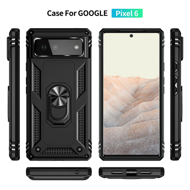 For Google Pixel 7 Pro 5G Case, Slim Ring Armor Shockproof Stand Phone Cover