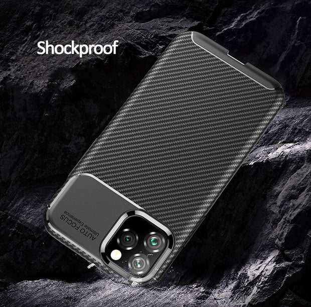 Shockproof Silicone Carbon Fiber Fibre Case Cover For Apple iPhone 11 Pro