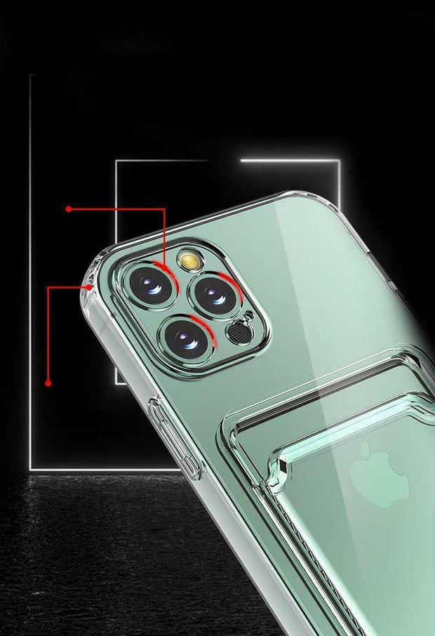 Clear Case With Card Slot Holder For  iPhone 11
