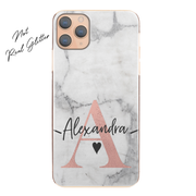 Personalised Phone Case For Apple iPhone 11 Pro Initial Marble Hard Cover