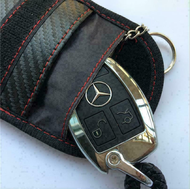 Car Key Signal Blocker Case Pouch Bag Black / Faraday Cage Keyless RFID Blocking