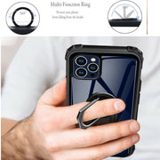 For iPhone 12 6.1” Clear Case Shockproof Tough Silicone Ring Phone Cover