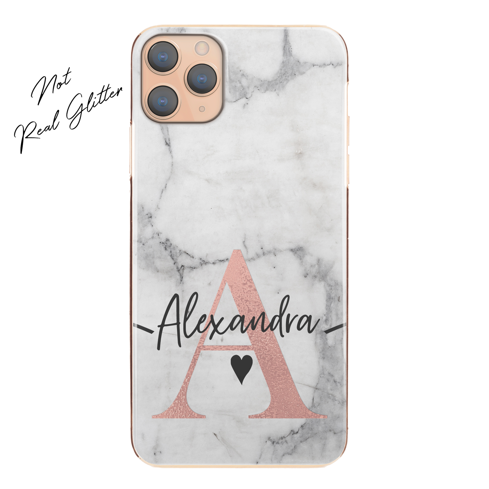Personalised Phone Case For Apple iPhone 11 Initial Marble Hard Cover