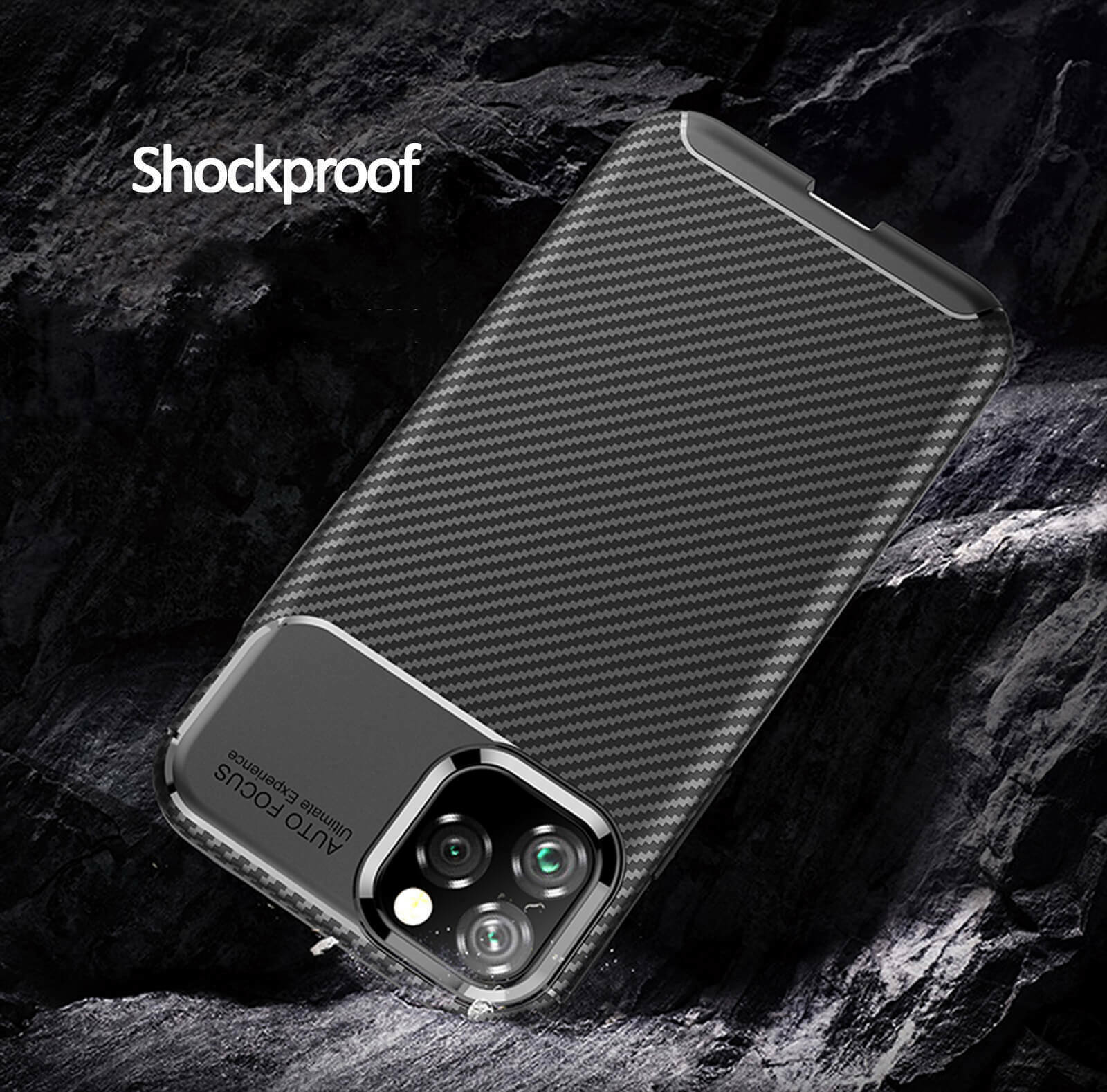 Shockproof Silicone Carbon Fiber Fibre Case Cover For iPhone 12 6.1”
