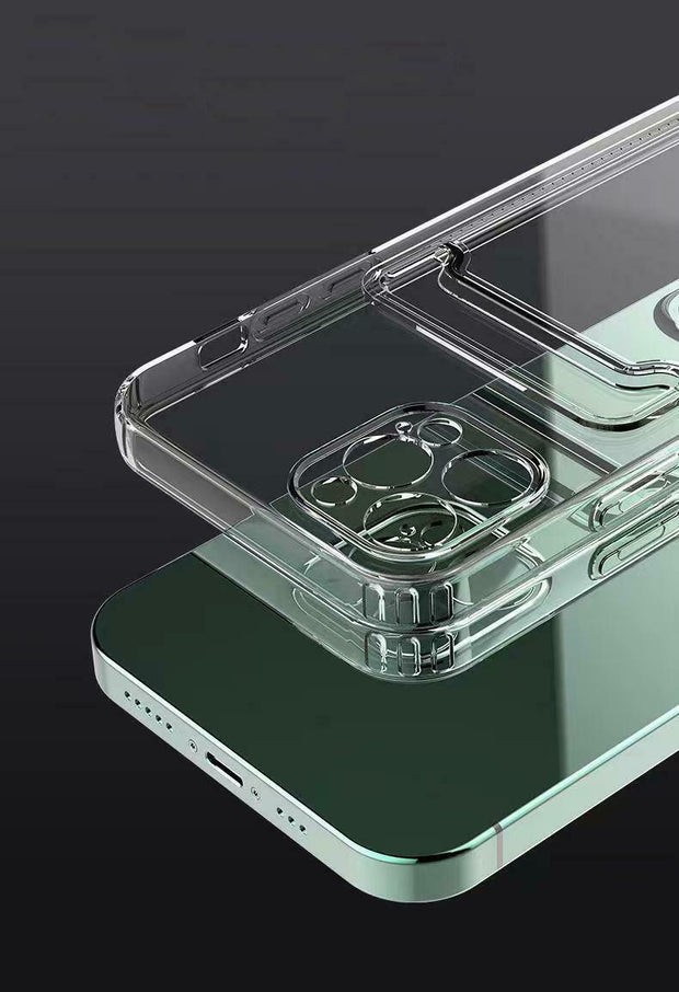 Clear Case With Card Slot Holder For iPhone 13