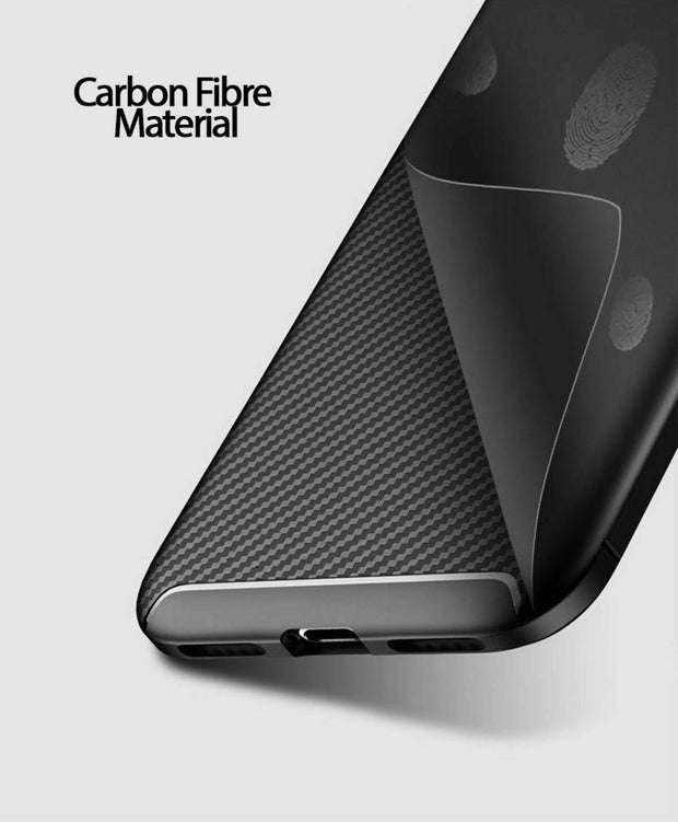 Apple Iphone Xs Max Carbon Fibre Tpu Silicone Case Cover