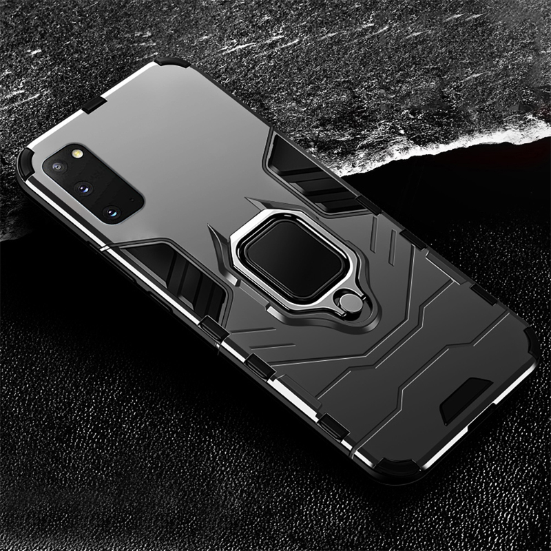 For Samsung S21 Ultra  Rugged Armor Shockproof Ring Stand Case Cover