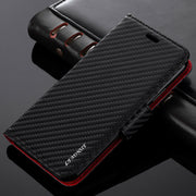 Premium Carbon Leather Case Flip Wallet Cover For iPhone 13 Pro