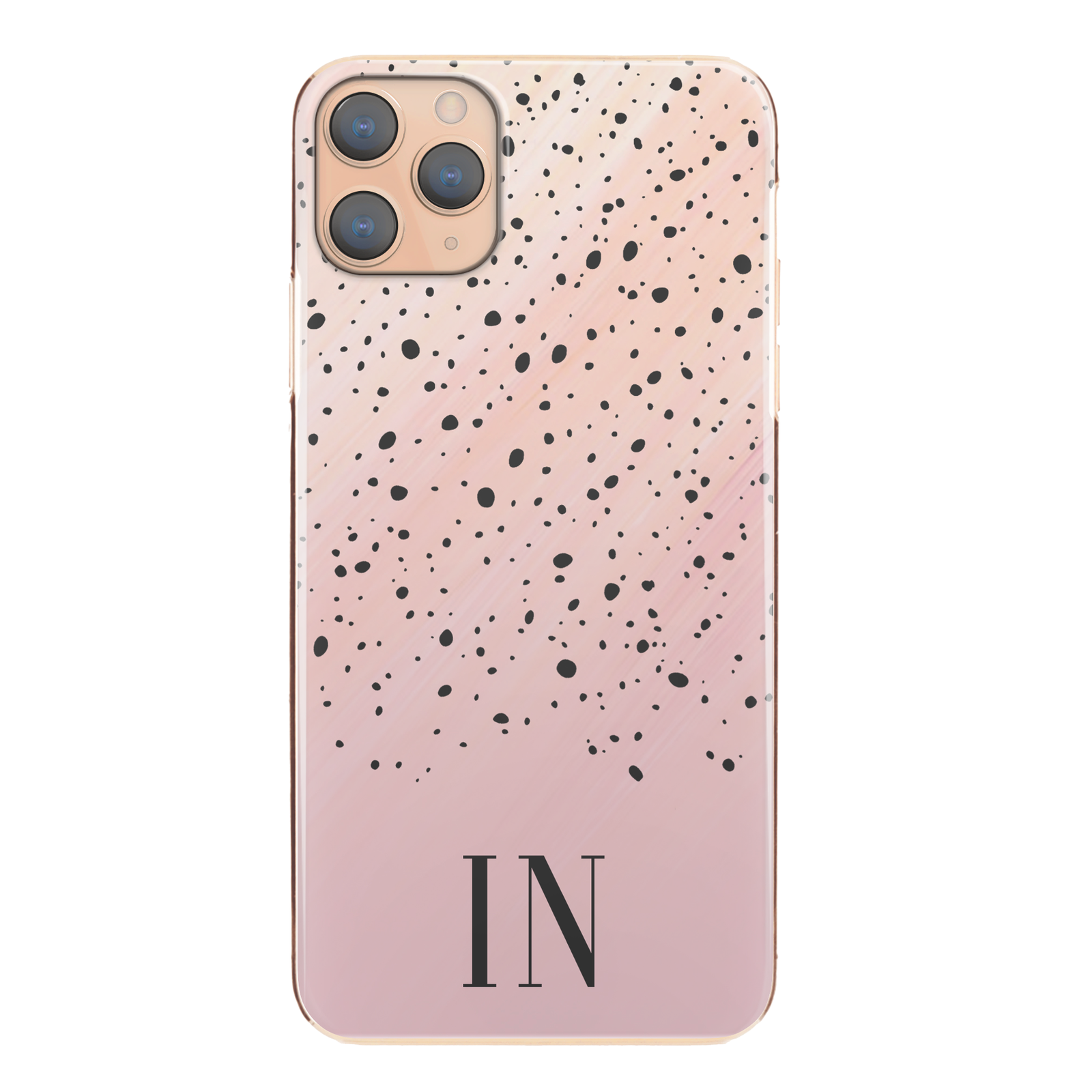 Personalised Phone Case For iPhone X / XS, Initial Grey/Pink Marble Hard Cover