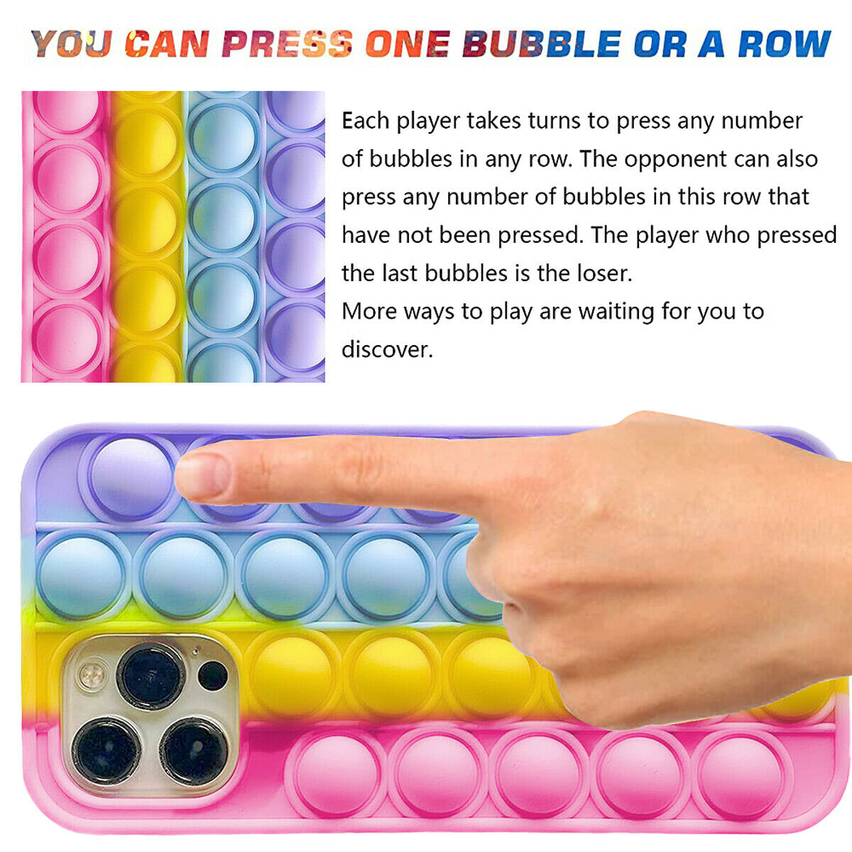 Fidget Push Pop Bubble Toys Phone Case For iPhone 12 Mini 5.4