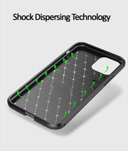 Shockproof Silicone Carbon Fiber Fibre Case Cover For iPhone 13