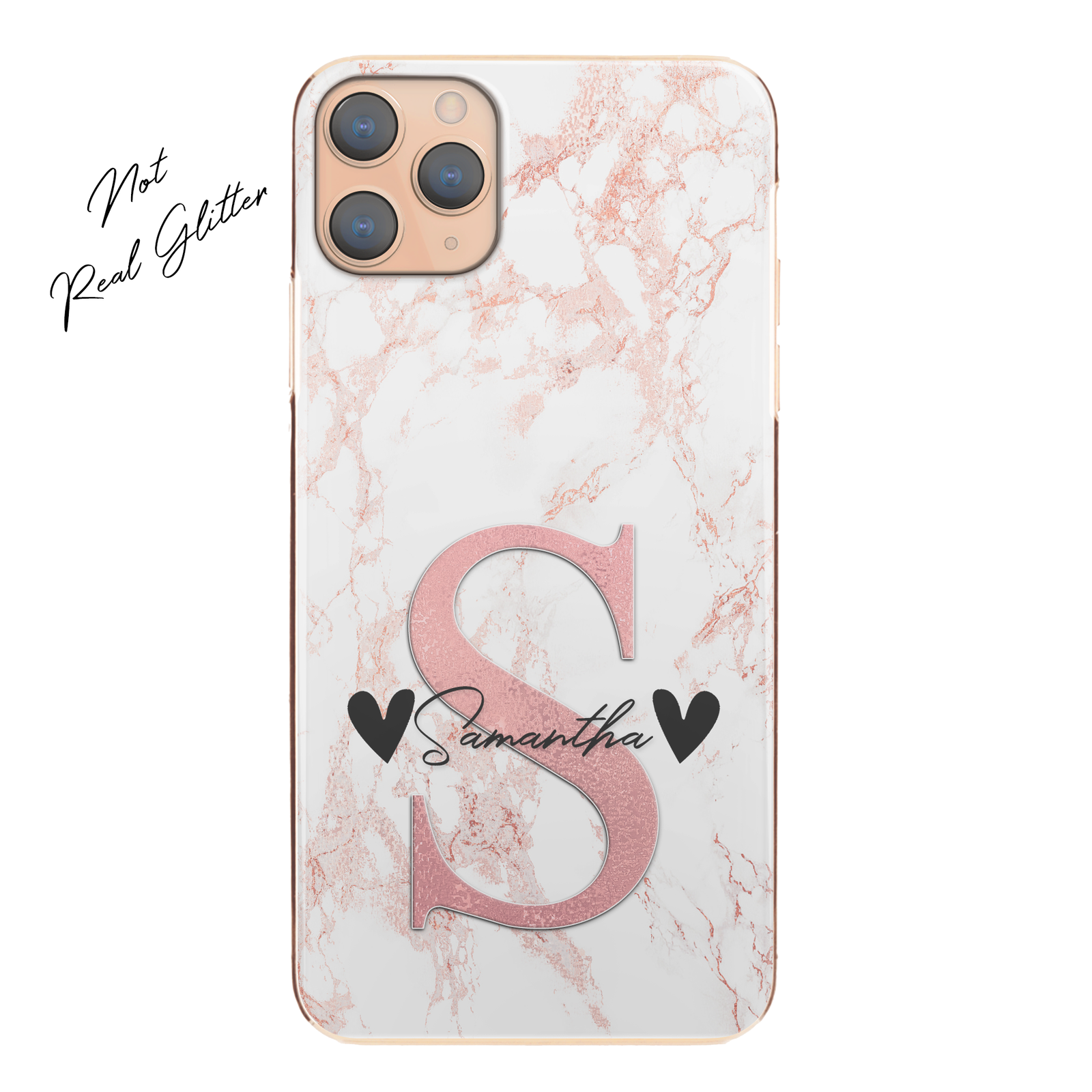 Personalised Phone Case For iPhone 11, Initial Marble Hard Cover
