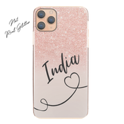 Personalised Case For iPhone XR, Initial Grey/Pink Marble Hard Cover