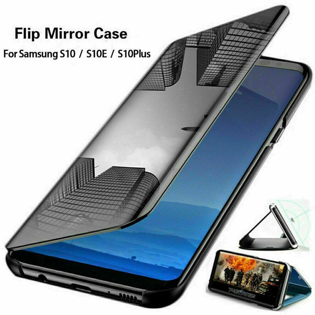 Mirror Flip Case for Apple iPhone 13 Pro Slim Leather Stand Phone Cover