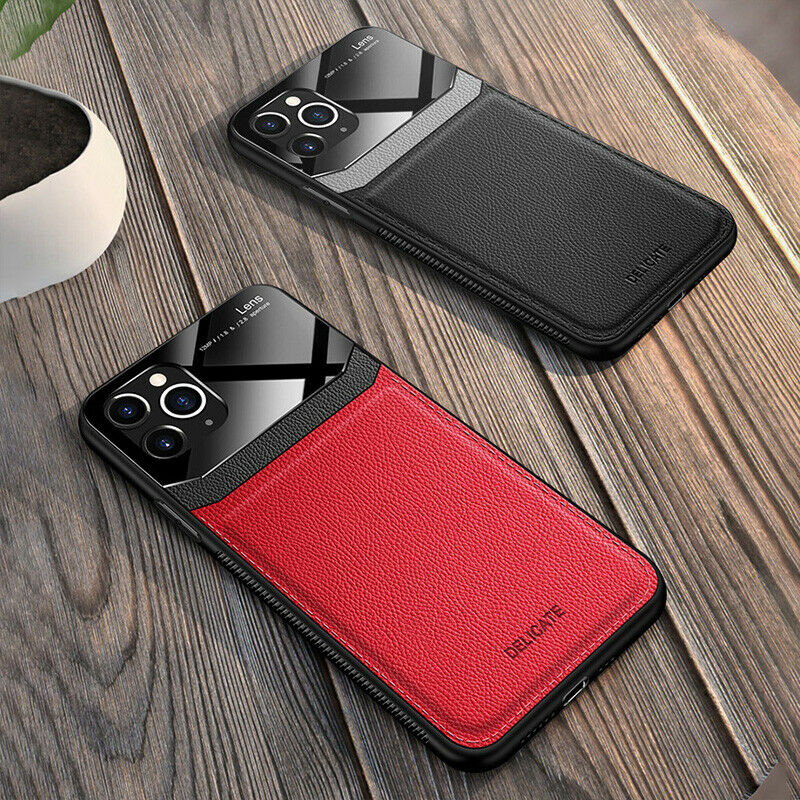 For iPhone 12 Pro Max 6.7”  Hybrid Leather Protective Case Slim Cover