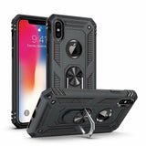 Hybrid Black Shockproof Ring Stand Hard Case Cover For iphone XS Max