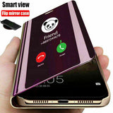 Mirror Flip Case for iPhone 12 Pro 6.1”  Slim Leather Stand Phone Cover