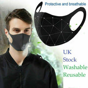 Ten Black Face Masks Reusable Washable Non Surgical Mouth Protection