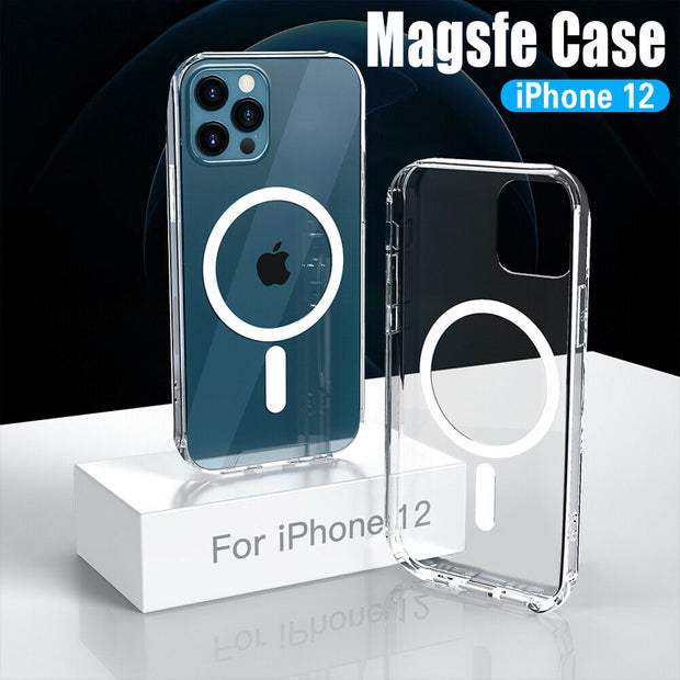 Magnetic Clear Phone Case-MagSafe Shockproof Cover For iPhone 12 Pro 6.1”