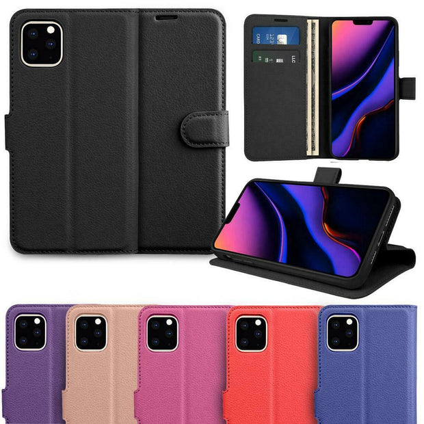 iPhone 11 Pro Max Leather Flip Wallet Case with Cash / Card Slots
