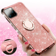 For iPhone 13 Mini Bling Case Slim TPU Ring Holder Stand Cover