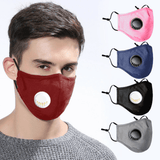 4 LAYERS COTTON FACE MASK WITH FILTERS AIR VALVE WASHABLE REUSABLE BREATHABLE UK - mobilecasesonline