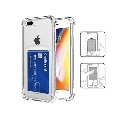 Clear Case For Apple iPhone 7 Plus TPU Silicone with Card Slot